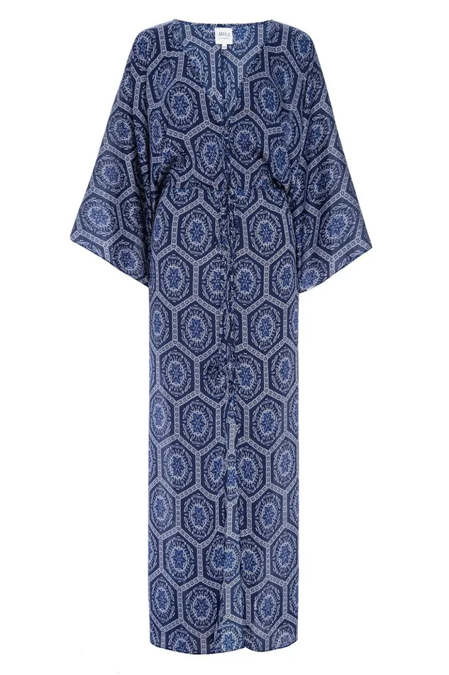 MISA Los Angeles VERUSCHKA ROBE Lapis Tile Women Dresses