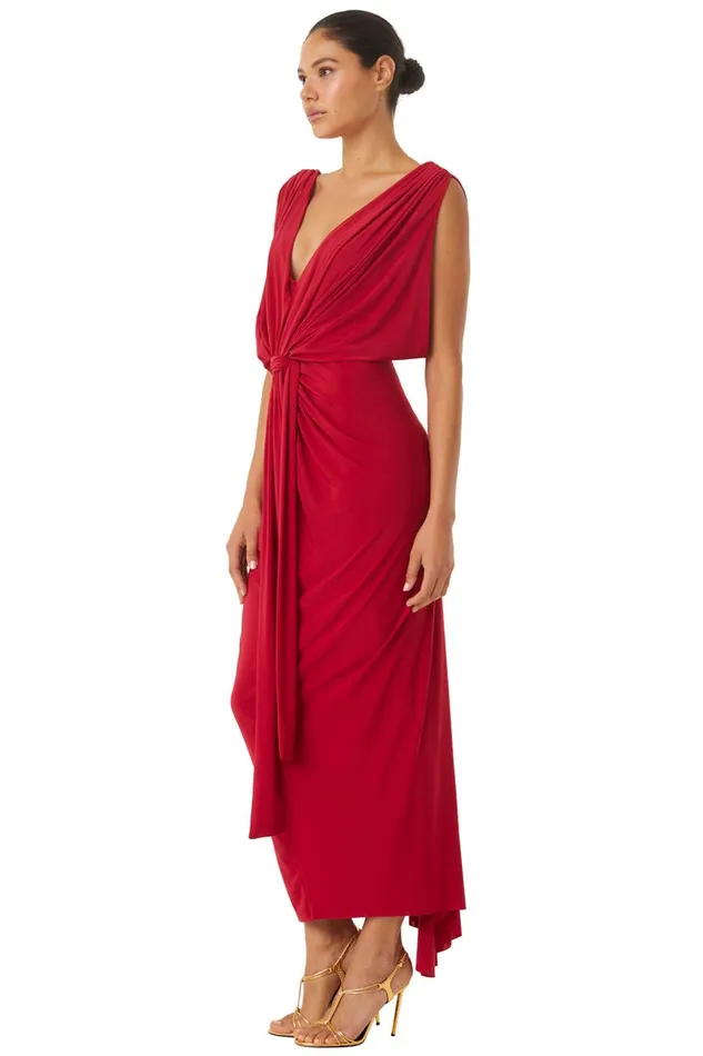 MISA Los Angeles XENIA DRESS Lipstick Red Women Dresses