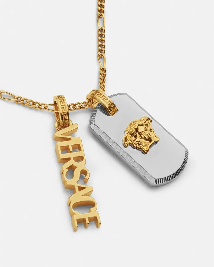 Necklaces Men Versace Medusa Logo Necklace Silvergold