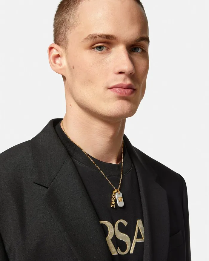 Necklaces Men Versace Medusa Logo Necklace Silvergold