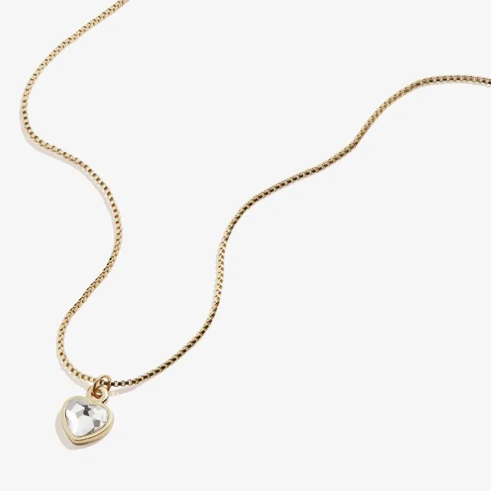 Necklaces Women Alex And Ani Clear Crystal Heart Necklace April Birthstone Silver