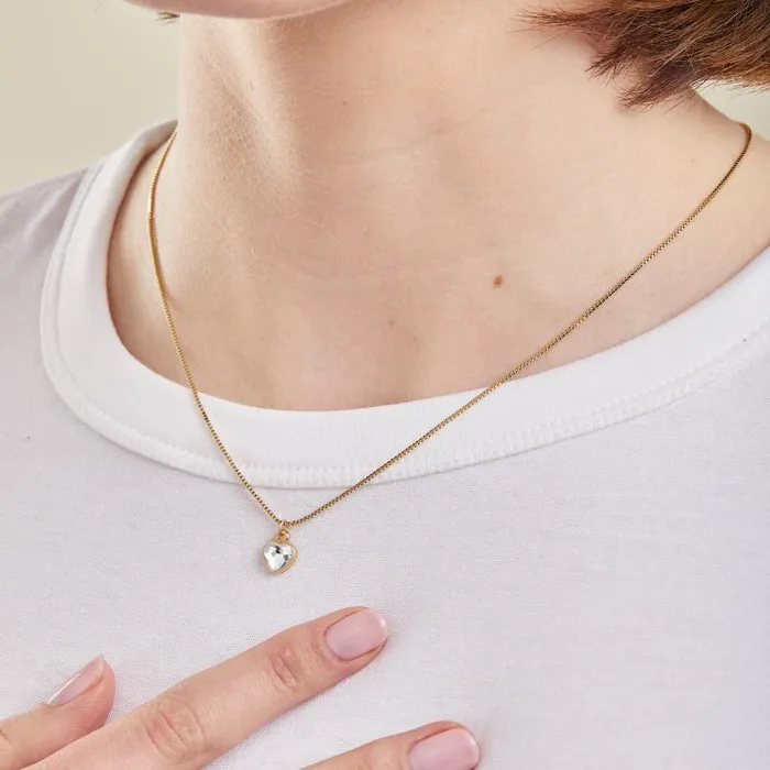 Necklaces Women Alex And Ani Clear Crystal Heart Necklace April Birthstone Silver