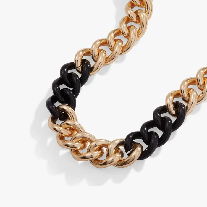 Necklaces Women Alex And Ani Color Block Chain Necklace Black Shiny Gold