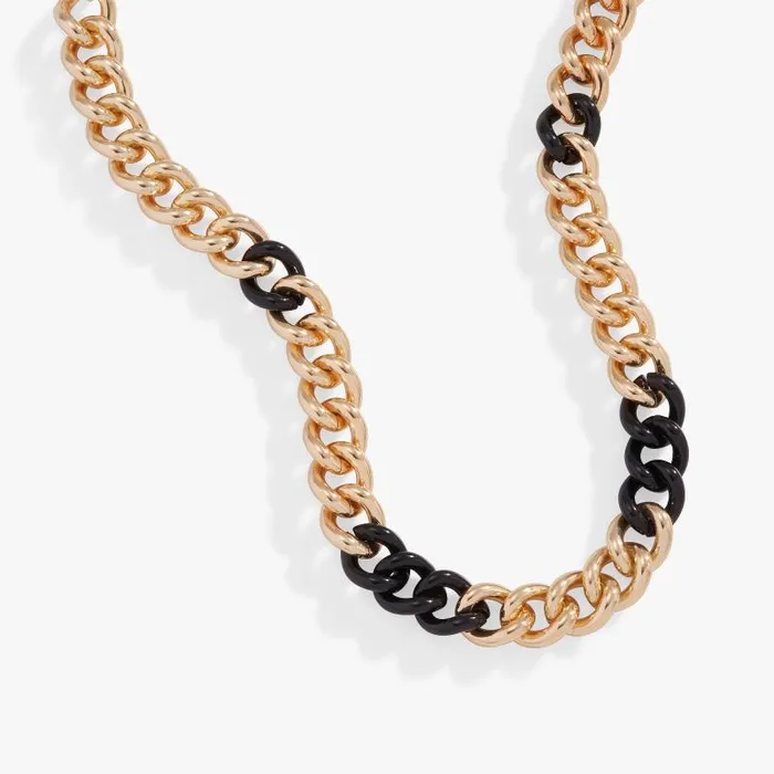 Necklaces Women Alex And Ani Color Block Chain Necklace Black Shiny Gold