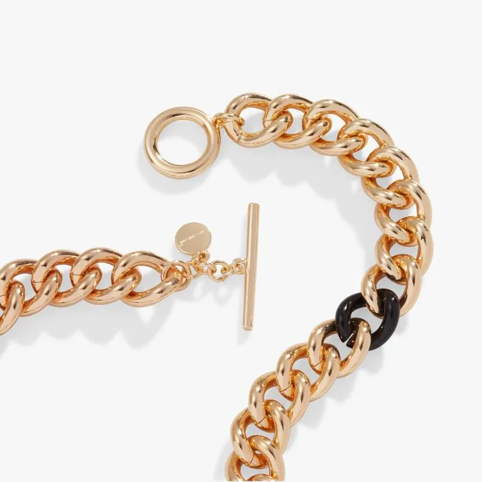 Necklaces Women Alex And Ani Color Block Chain Necklace Black Shiny Gold
