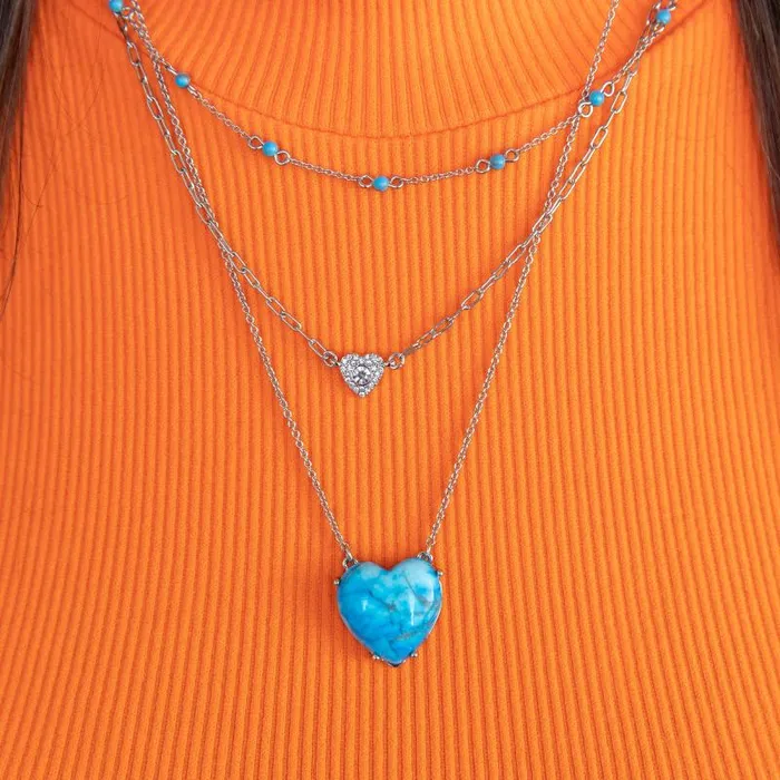Necklaces Women Alex And Ani Delicate Heart Necklace Reconstituted Turquoise Silver