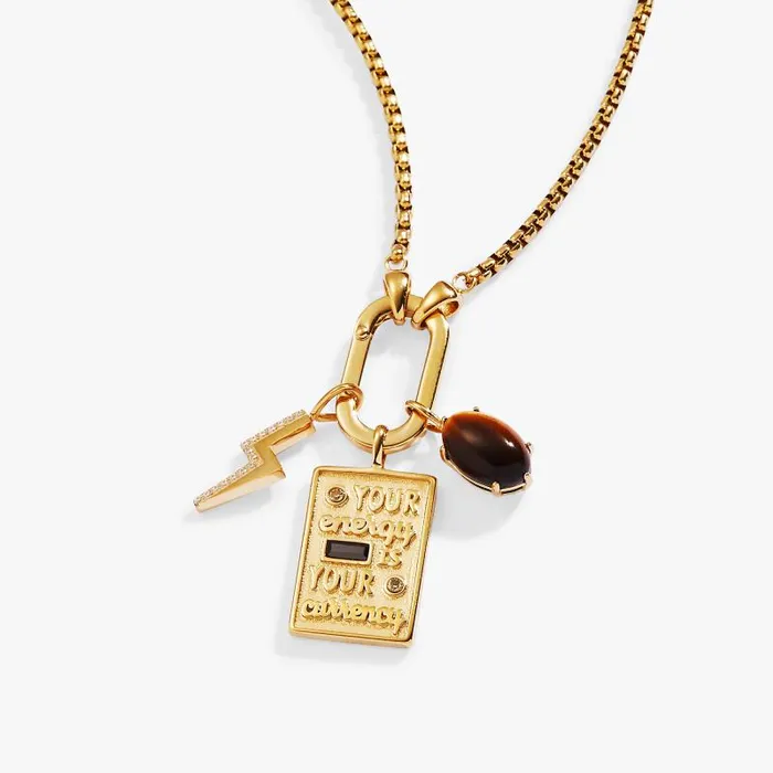 Necklaces Women Alex And Ani Energy Trio Interchangeable Charm Necklace Stainless Steel Gold