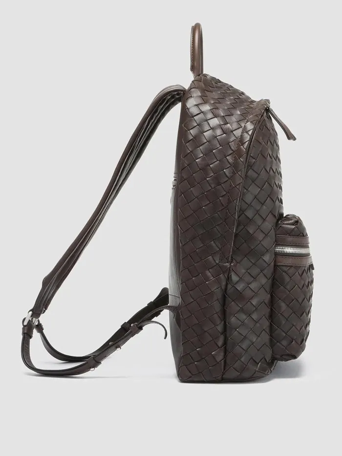 Officine Creative Backpacks ARMOR 04 Coffee Brown Leather Backpack 8211 WomenMen Officine Creative Backpacks ARMOR 04 Coffee Brown Leather Backpack 8211 WomenMen