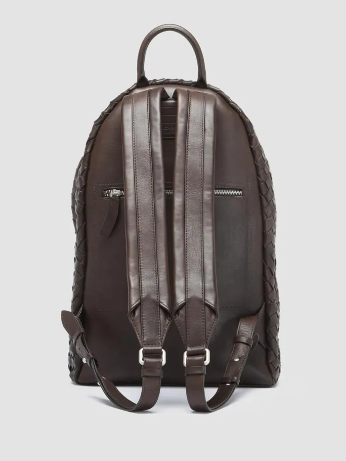 Officine Creative Backpacks ARMOR 04 Coffee Brown Leather Backpack 8211 WomenMen Officine Creative Backpacks ARMOR 04 Coffee Brown Leather Backpack 8211 WomenMen