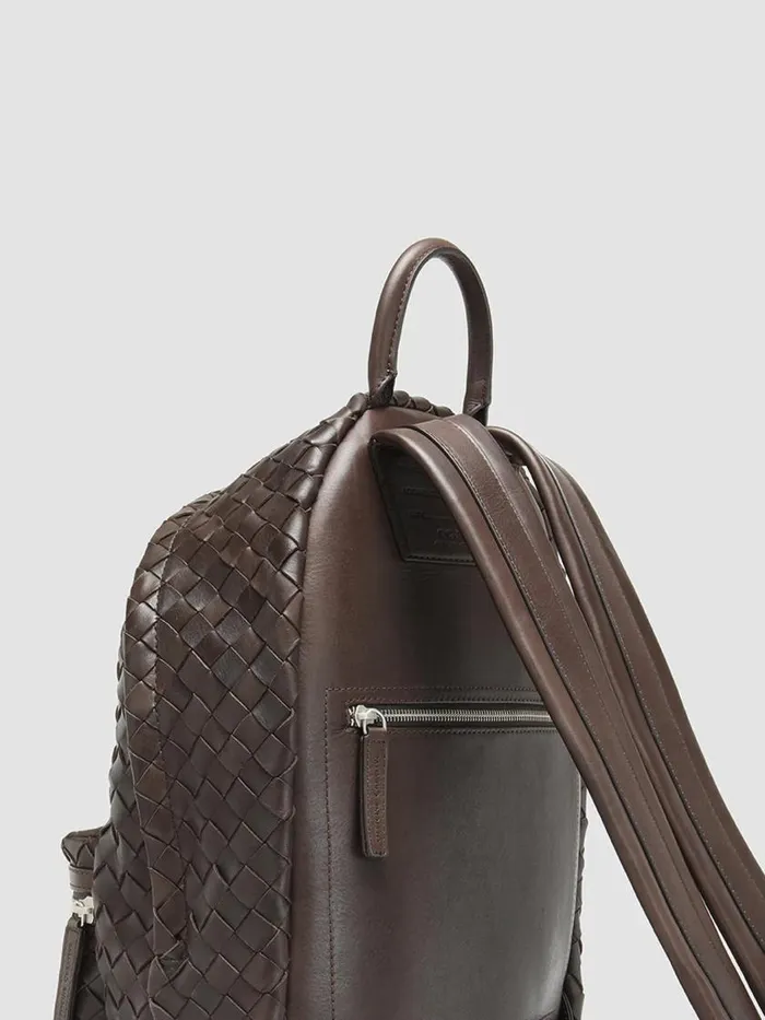 Officine Creative Backpacks ARMOR 04 Coffee Brown Leather Backpack 8211 WomenMen Officine Creative Backpacks ARMOR 04 Coffee Brown Leather Backpack 8211 WomenMen
