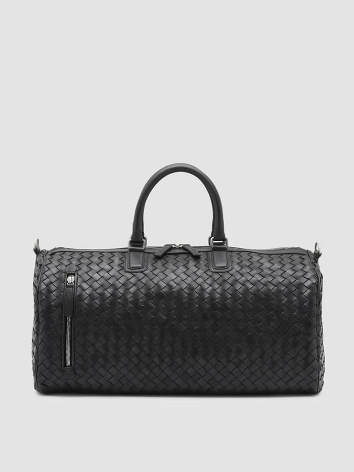 Officine Creative Bags ARMOR 01 Nero Black Leather Weekender 8211 Men