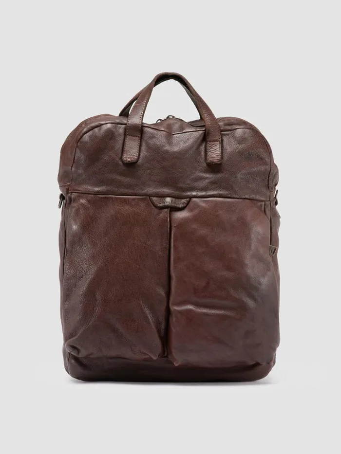 Officine Creative Bags HELMET 041 Cigar Brown Leather Tote Bag 8211 Men