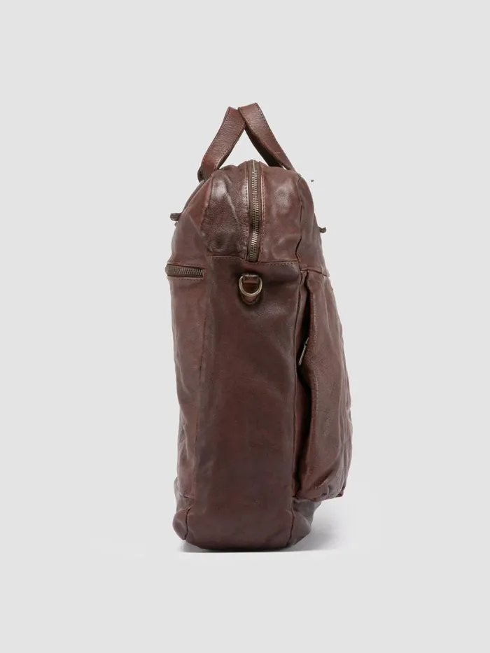 Officine Creative Bags HELMET 041 Cigar Brown Leather Tote Bag 8211 Men