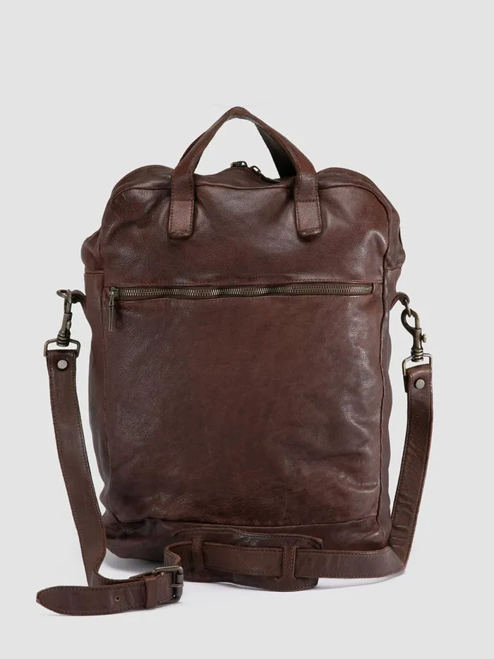 Officine Creative Bags HELMET 041 Cigar Brown Leather Tote Bag 8211 Men