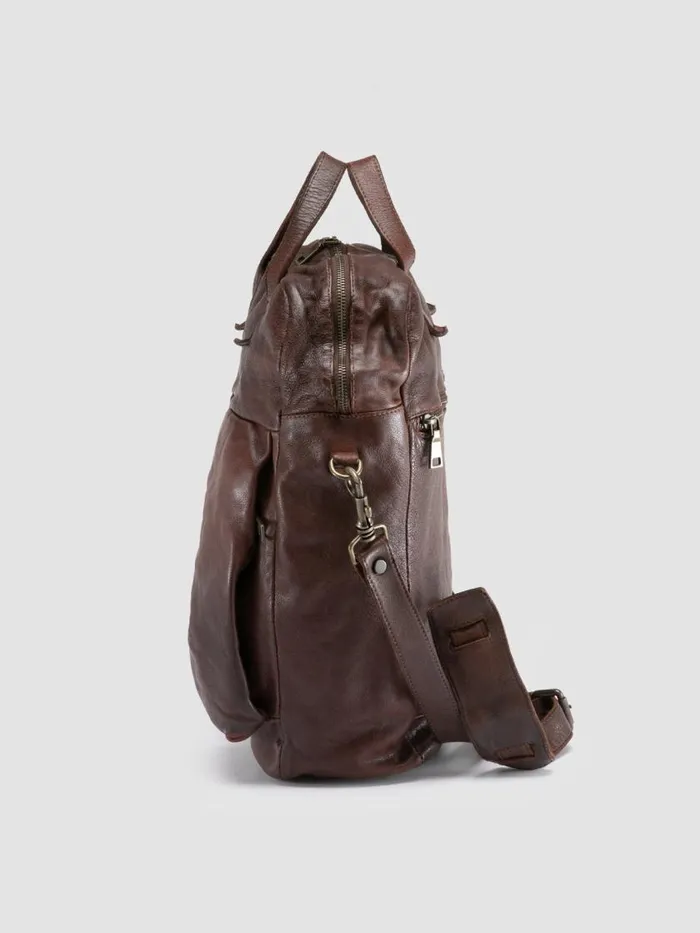 Officine Creative Bags HELMET 041 Cigar Brown Leather Tote Bag 8211 Men