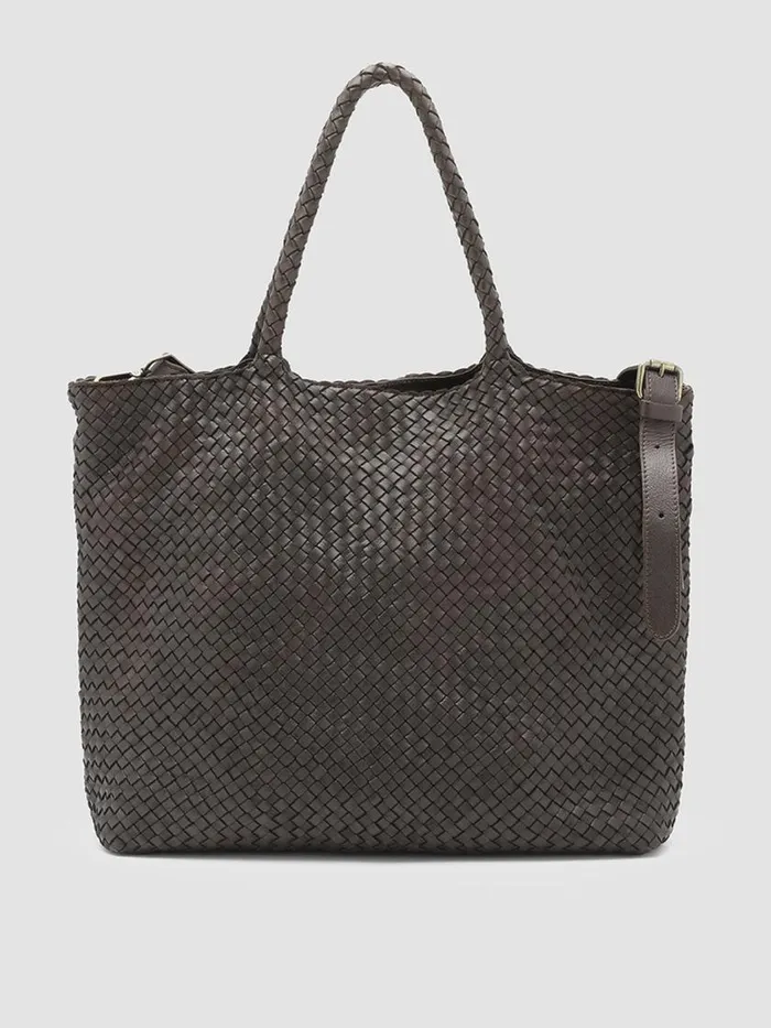 Officine Creative Bags OC CLASS 35 Testa Di Moro Brown Leather Tote Bag 8211 Women
