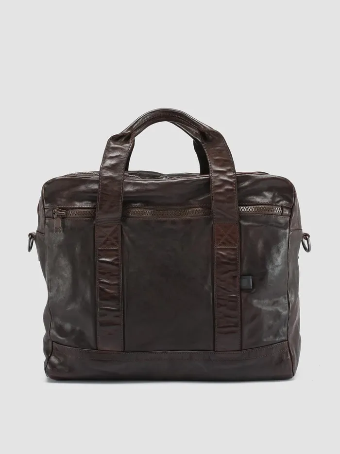 Officine Creative Bags RECRUIT 008 Otto Brown Leather Tote Bag 8211 Men