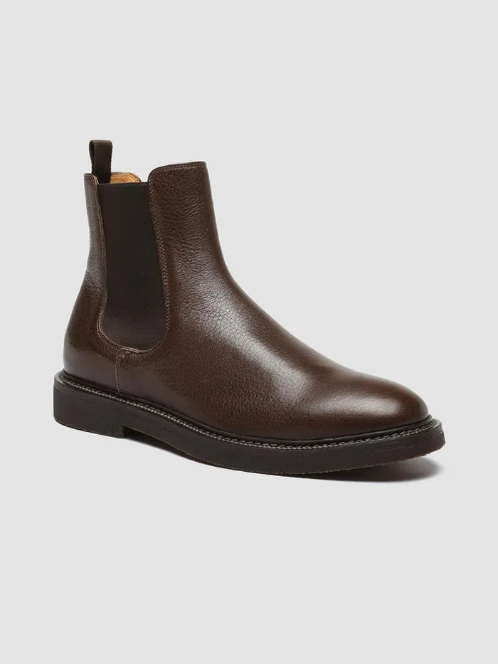 Officine Creative Boots and Ankle Boots HOPKINS FLEXI 204 Cacao Brown Leather Chelsea Boots 8211 Men Officine Creative Boots and Ankle Boots HOPKINS FLEXI 204 Cacao Brown Leather Chelsea Boots 8211 Men