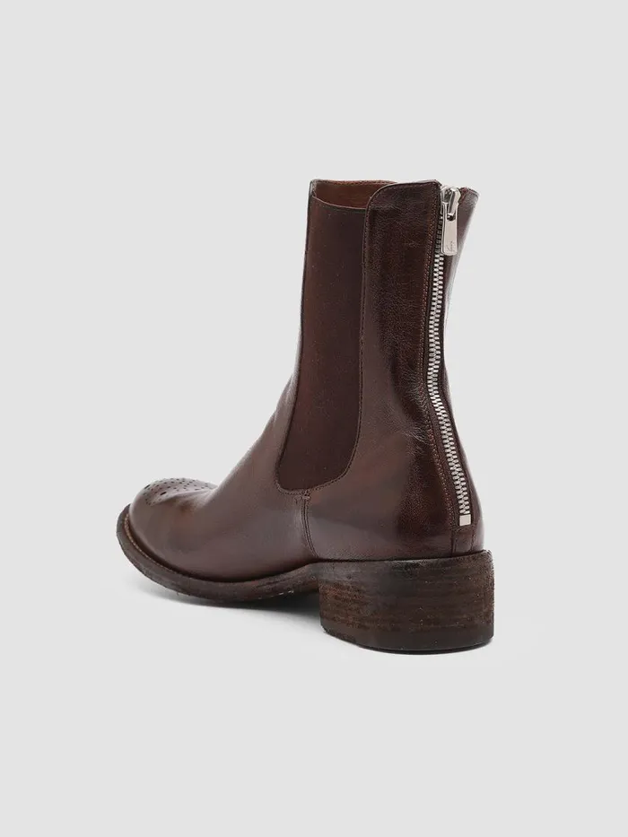 Officine Creative Boots and Booties LISON 016 Cigar Brown Zipped Leather Ankle Boots 8211 Women Officine Creative Boots and Booties LISON 016 Cigar Brown Zipped Leather Ankle Boots 8211 Women