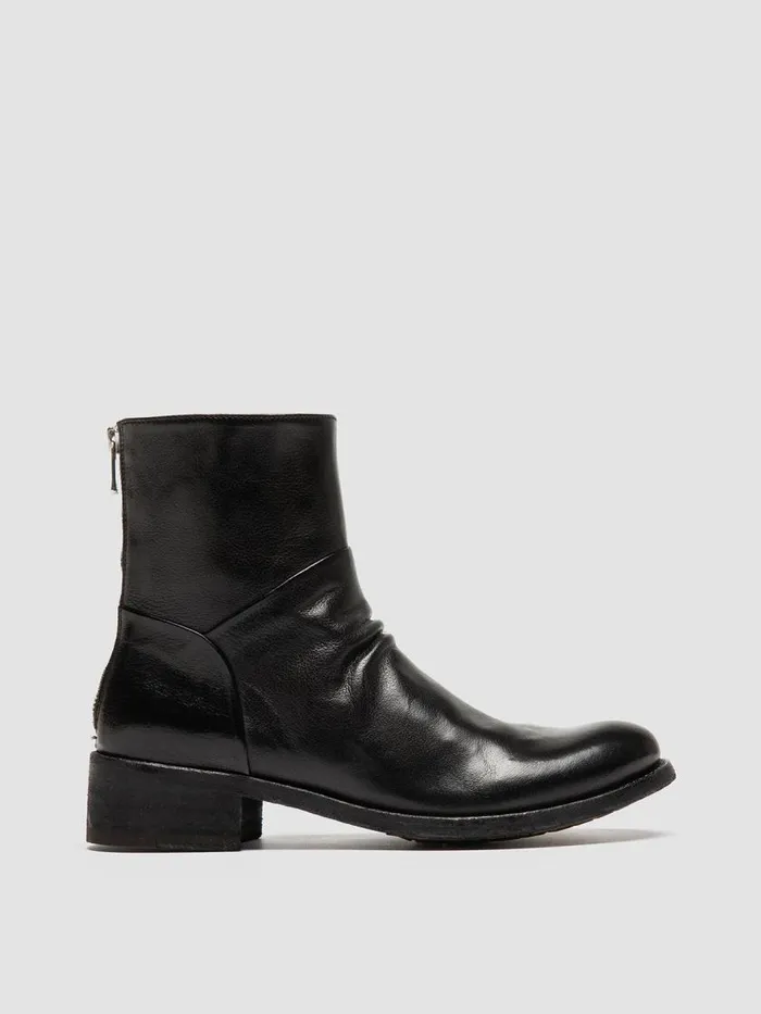 Officine Creative Boots and Booties LISON 047 Nero Black Leather Zip Boots 8211 Women Officine Creative Boots and Booties LISON 047 Nero Black Leather Zip Boots 8211 Women