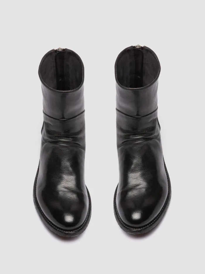 Officine Creative Boots and Booties LISON 047 Nero Black Leather Zip Boots 8211 Women