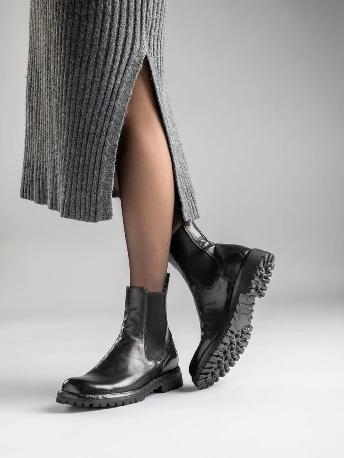Officine Creative Boots and Booties LORAINE 004 Nero Black Leather Chelsea Boots 8211 Women Officine Creative Boots and Booties LORAINE 004 Nero Black Leather Chelsea Boots 8211 Women