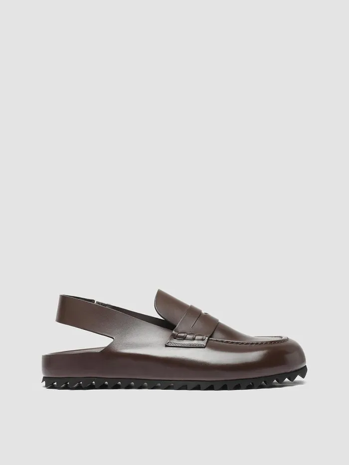 Officine Creative Mules PELAGIE 015 Moro Brown Leather Sandals 8211 Women