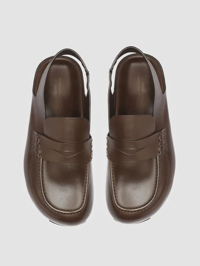 Officine Creative Mules PELAGIE 015 Moro Brown Leather Sandals 8211 Women
