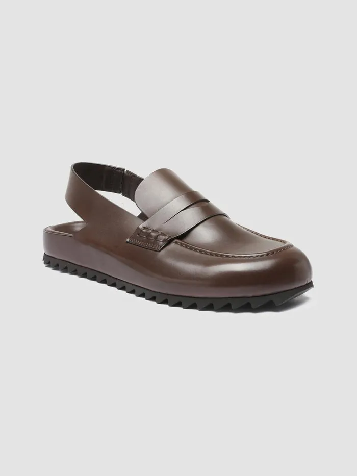 Officine Creative Mules PELAGIE 015 Moro Brown Leather Sandals 8211 Women
