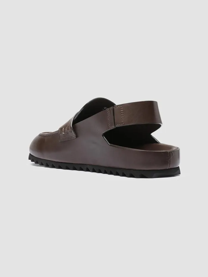 Officine Creative Mules PELAGIE 015 Moro Brown Leather Sandals 8211 Women