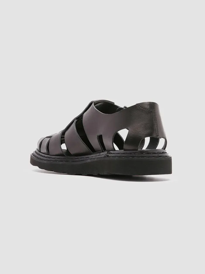 Officine Creative Sandals LYNDON 002 Nero Black Leather Sandals 8211 Men
