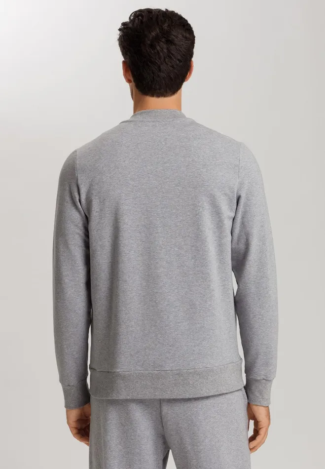 Organic Cotton ZipUp Jacket Grey Melange Men HANRO Tops and Tees