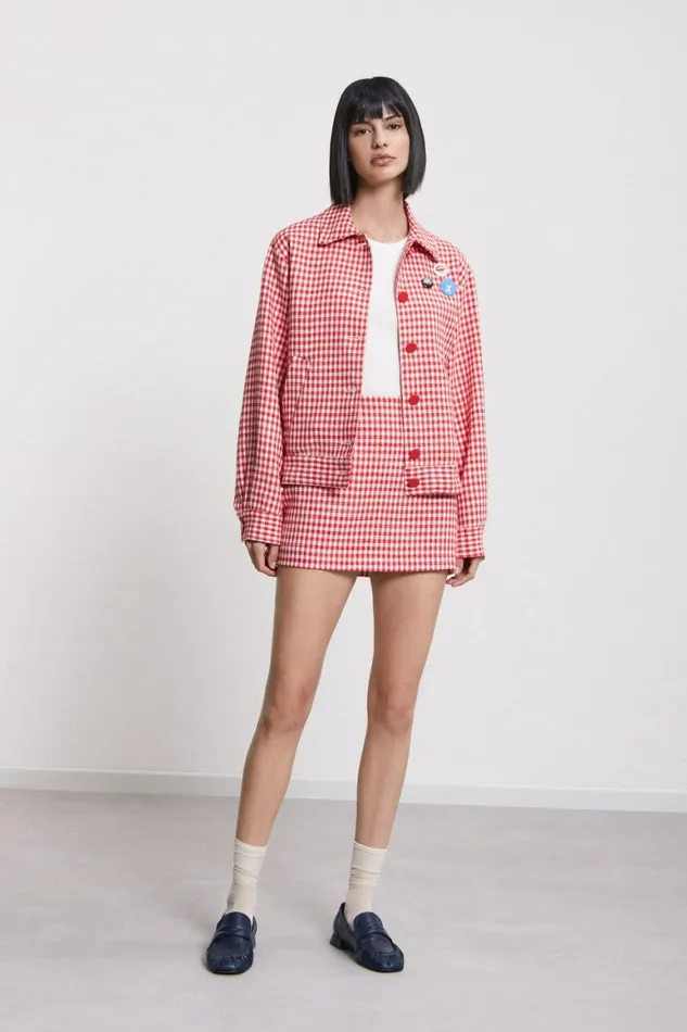 Ottod039Ame Printed Vichy Mini Skirt Women Skirts