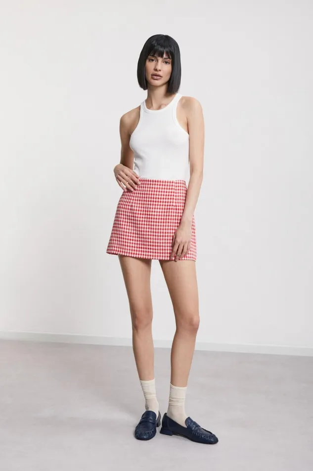 Ottod039Ame Printed Vichy Mini Skirt Women Skirts
