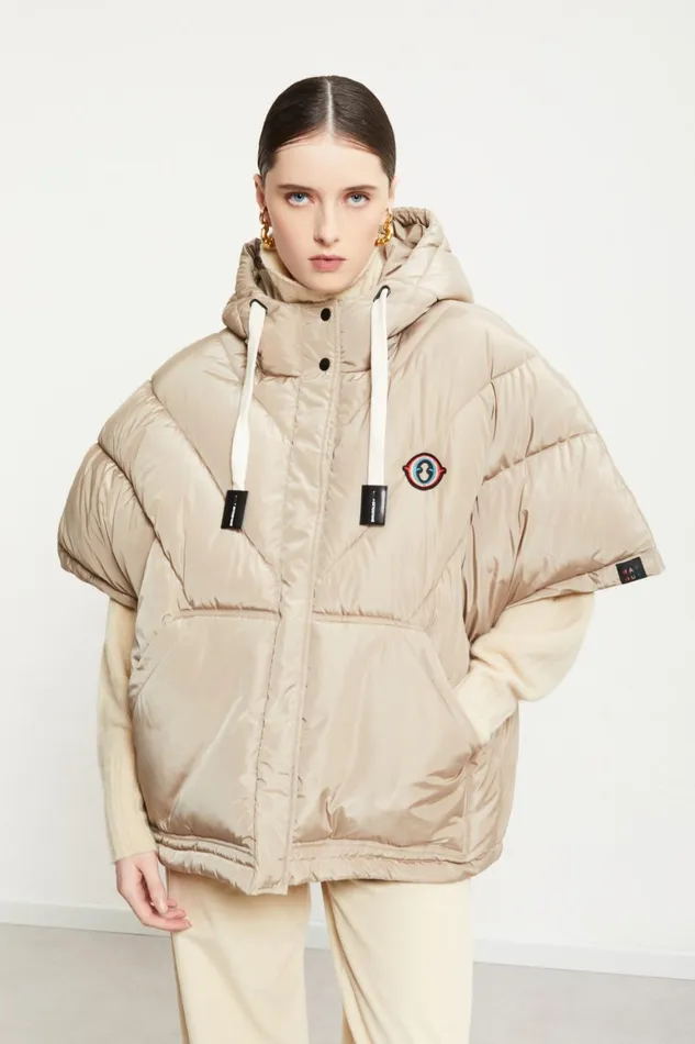 Ottod039Ame Puffer Poncho Women Down Jackets