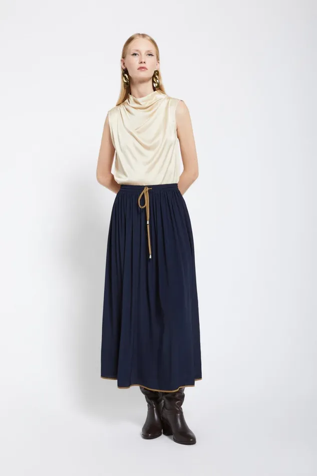 Ottod039Ame Silkblend Long Skirt Women Skirts
