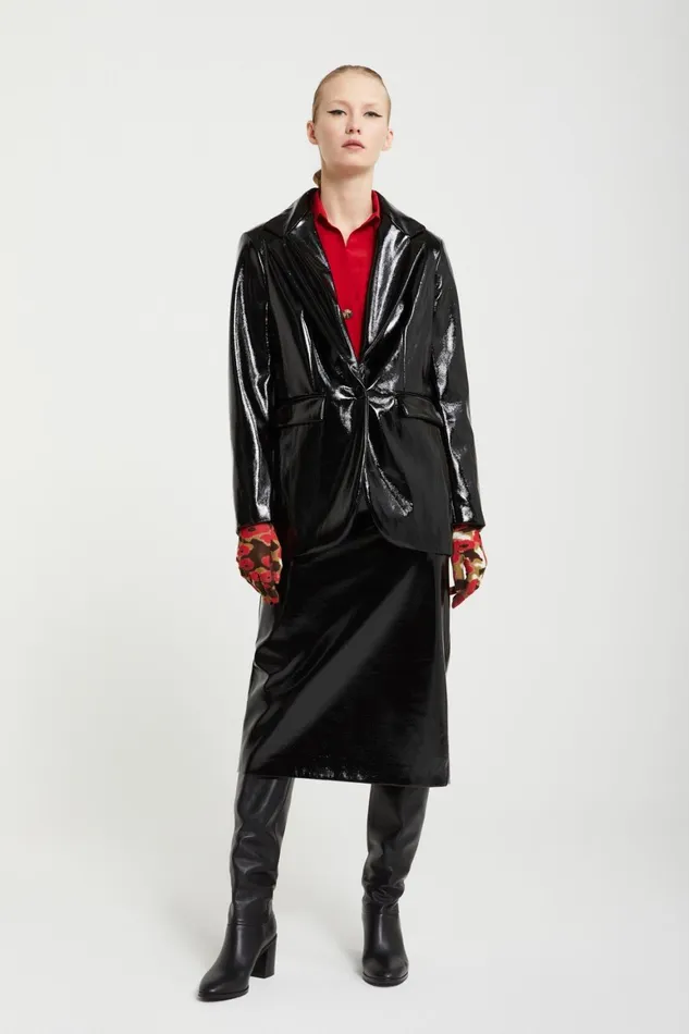 Ottod039Ame Vinyl Jacket Women Blazers and Jackets