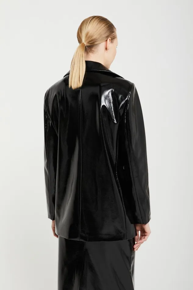 Ottod039Ame Vinyl Jacket Women Blazers and Jackets