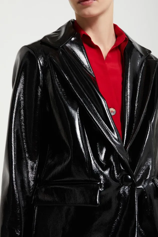 Ottod039Ame Vinyl Jacket Women Blazers and Jackets