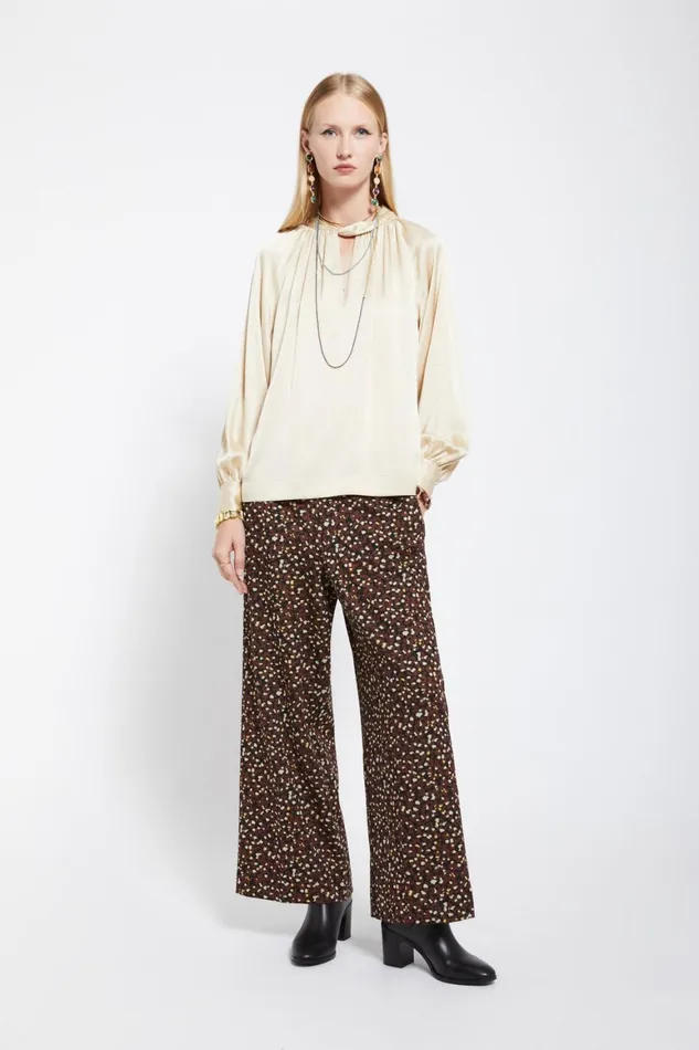 Ottod039Ame Viscose Blouse With Knot Women Shirts and Blouses