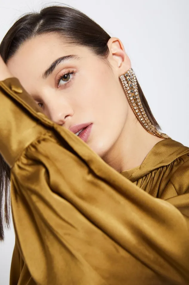 Ottod039Ame Viscose Blouse With Knot Women Shirts and Blouses