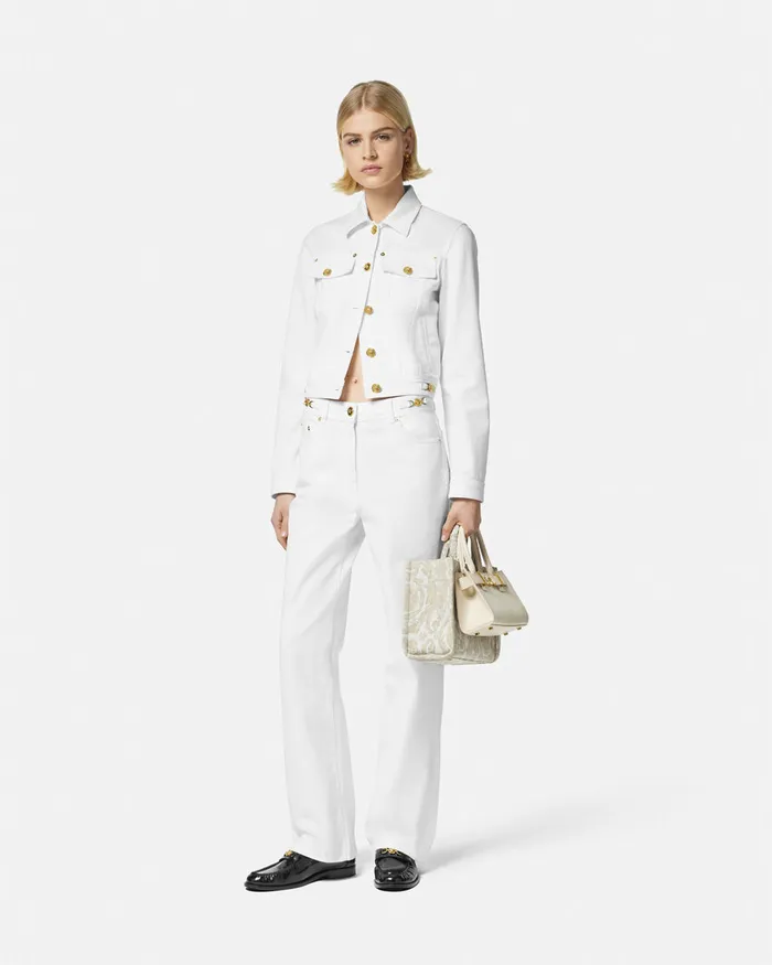 Outerwear and Coats Women Versace Denim Jacket White