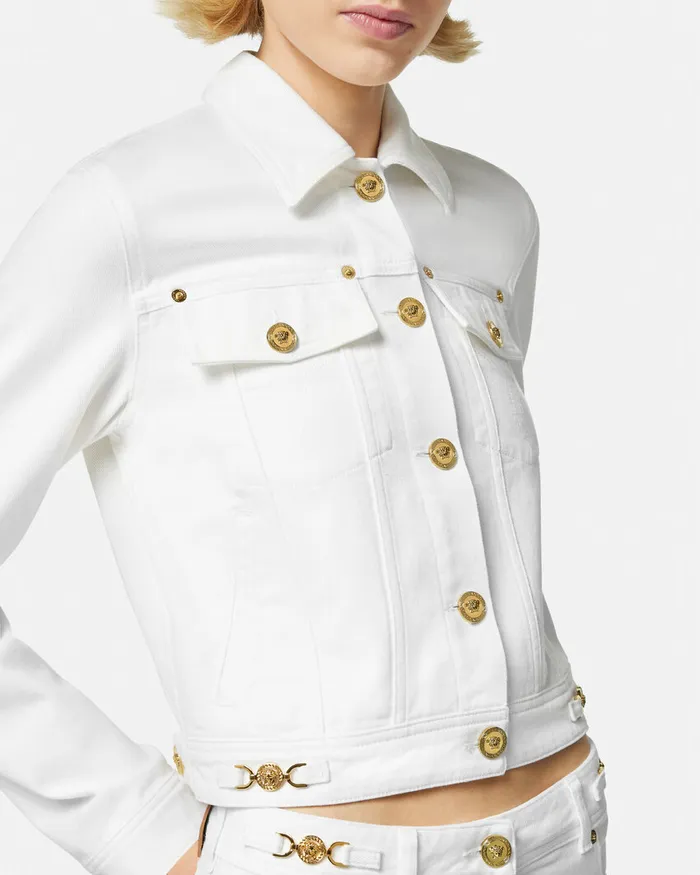 Outerwear and Coats Women Versace Denim Jacket White