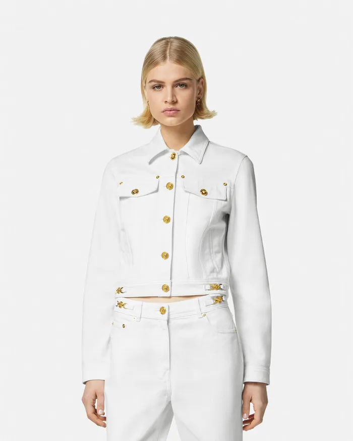 Outerwear and Coats Women Versace Denim Jacket White