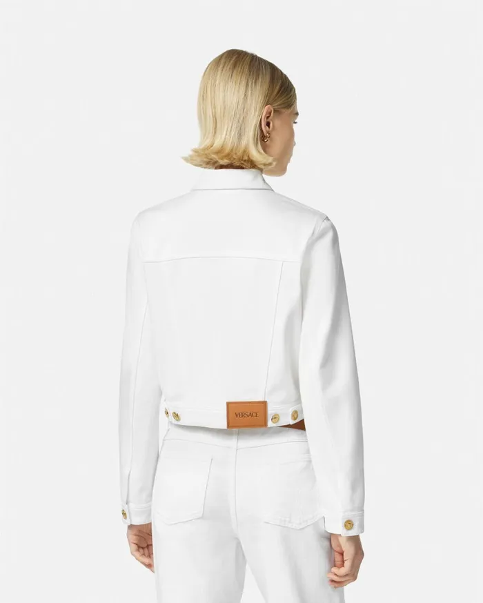 Outerwear and Coats Women Versace Denim Jacket White