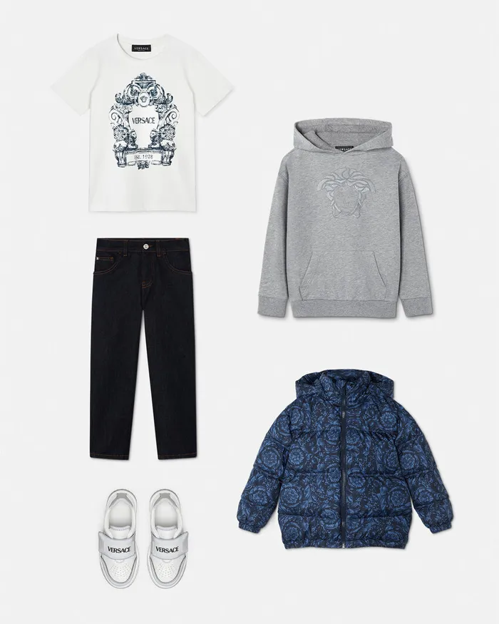 Outerwear Kids Versace Barocco Puffer Jacket Blueprint