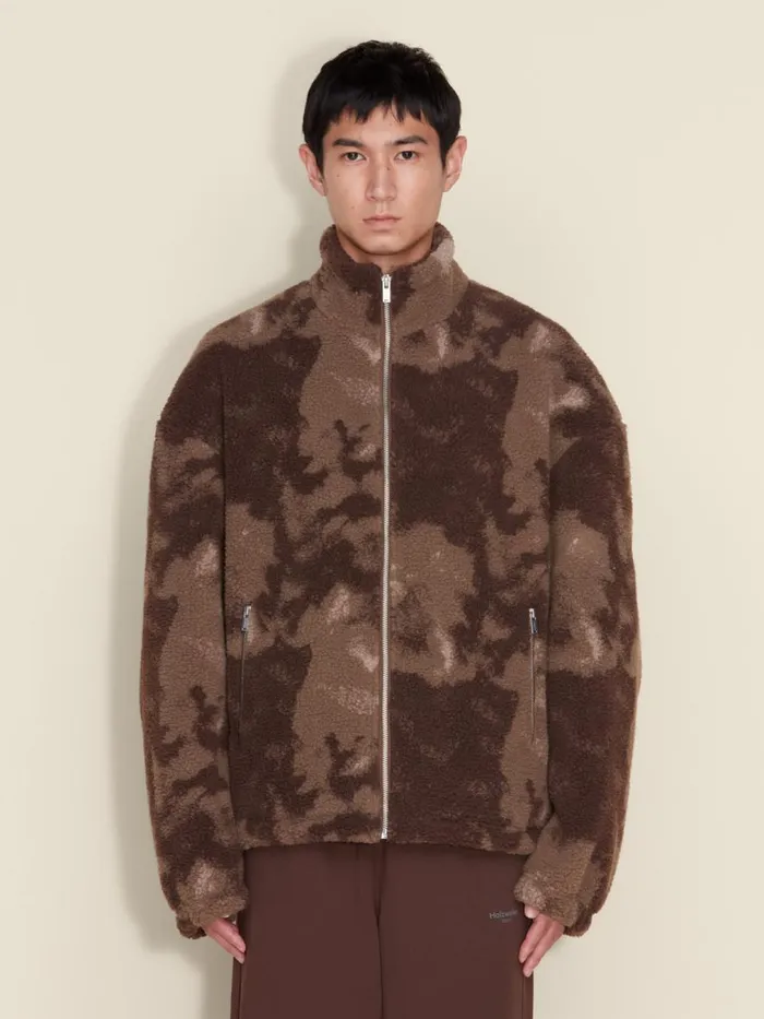 Outerwear Men Holzweiler Arcadia Camo Fleece Jacket Brown Mix