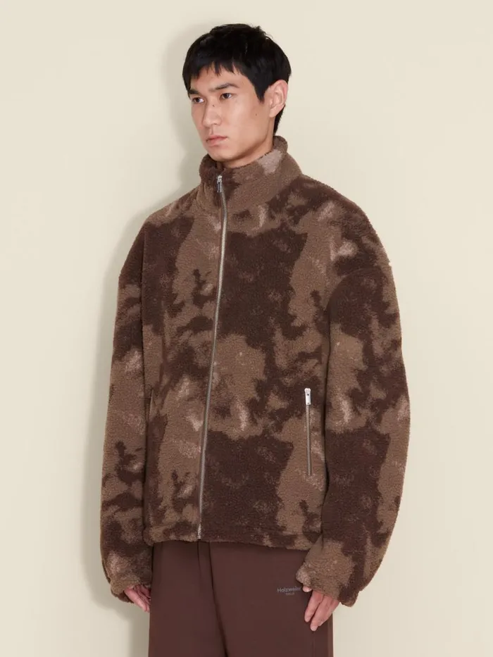 Outerwear Men Holzweiler Arcadia Camo Fleece Jacket Brown Mix