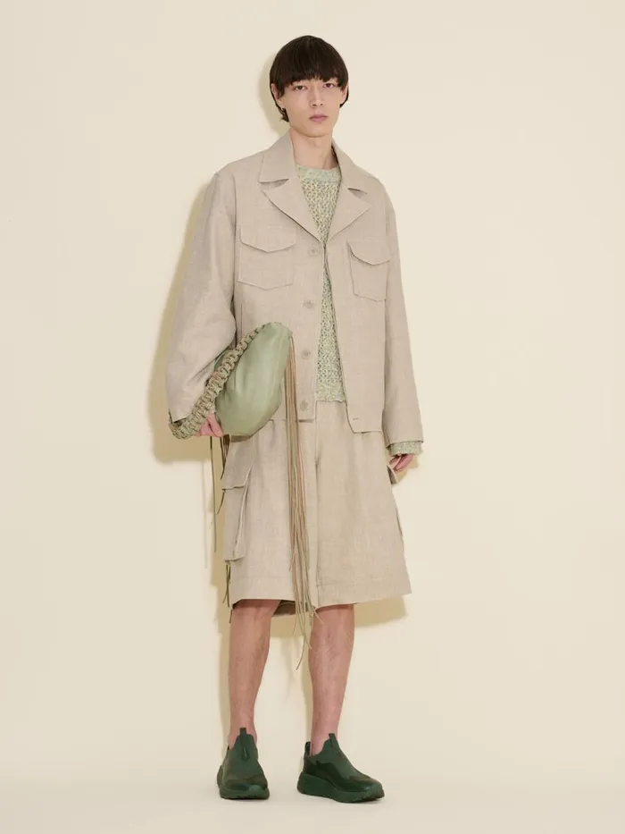 Outerwear Men Holzweiler Sivert Linen Mix Jacket Sand