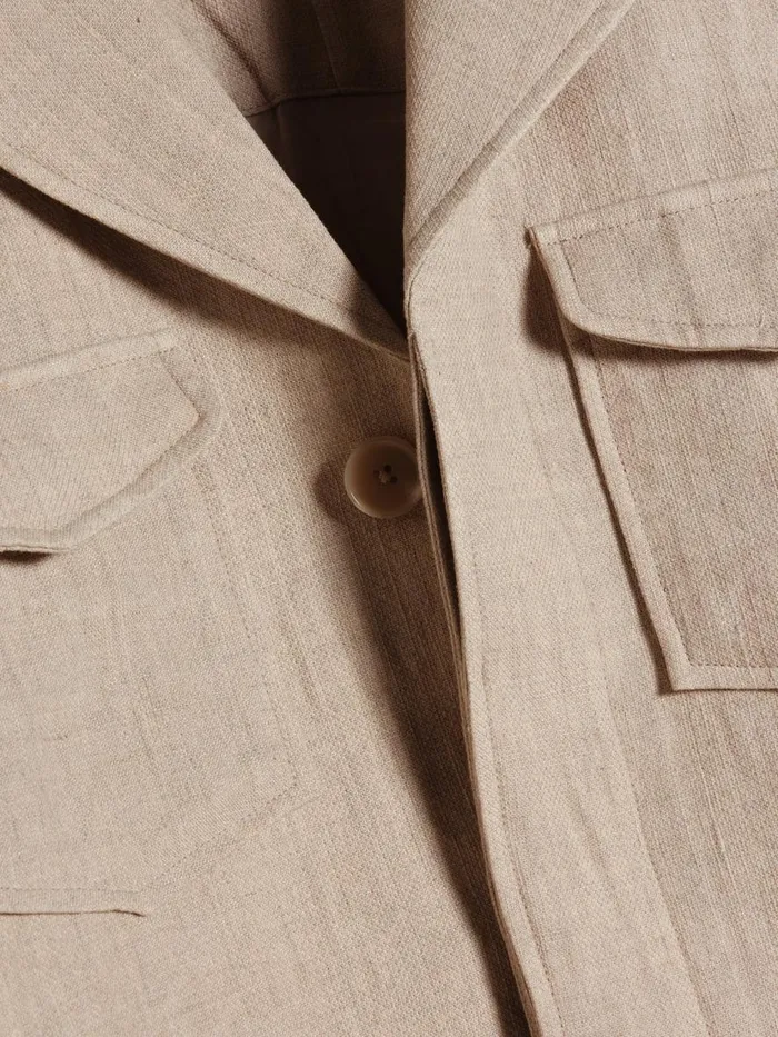 Outerwear Men Holzweiler Sivert Linen Mix Jacket Sand